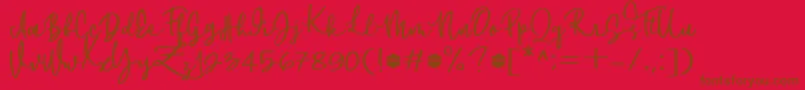 Downtown DEMO Font – Brown Fonts on Red Background