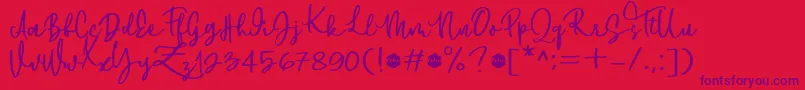 Downtown DEMO Font – Purple Fonts on Red Background