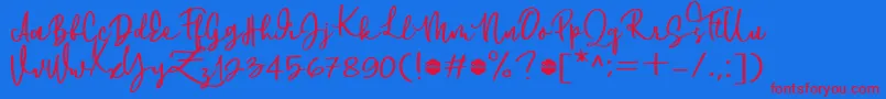 Downtown DEMO Font – Red Fonts on Blue Background
