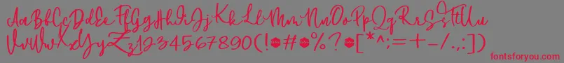 Downtown DEMO Font – Red Fonts on Gray Background