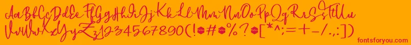 Downtown DEMO Font – Red Fonts on Orange Background