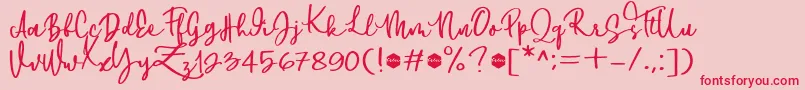 Downtown DEMO Font – Red Fonts on Pink Background