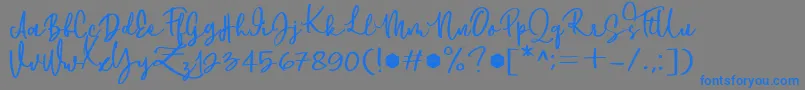Downtown DEMO Font – Blue Fonts on Gray Background