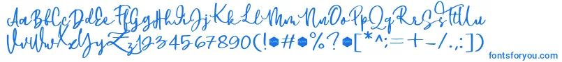 フォントDowntown DEMO – 白い背景に青い文字