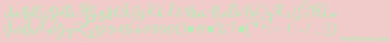 Downtown DEMO Font – Green Fonts on Pink Background