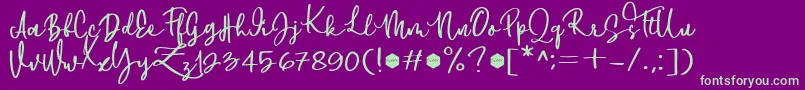 Шрифт Downtown DEMO – зелёные шрифты на фиолетовом фоне