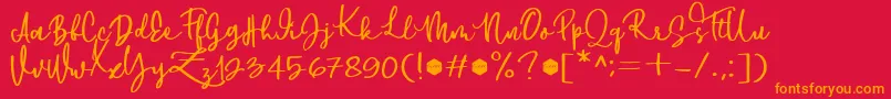 Downtown DEMO Font – Orange Fonts on Red Background