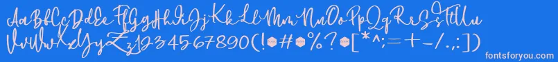 Downtown DEMO Font – Pink Fonts on Blue Background