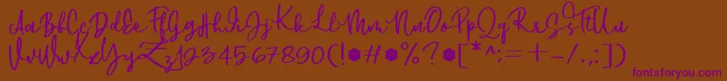 Шрифт Downtown DEMO – фиолетовые шрифты на коричневом фоне