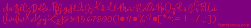 Downtown DEMO Font – Red Fonts on Purple Background