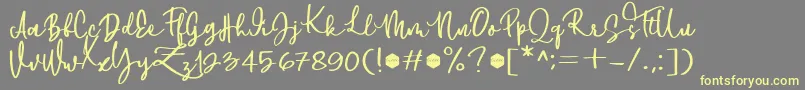 Downtown DEMO Font – Yellow Fonts on Gray Background