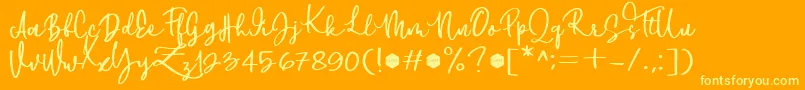Downtown DEMO-Schriftart – Gelbe Schriften auf orangefarbenem Hintergrund