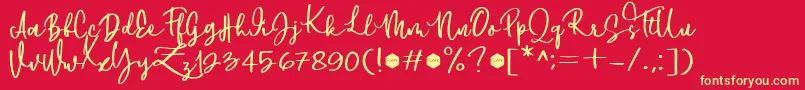 Downtown DEMO Font – Yellow Fonts on Red Background