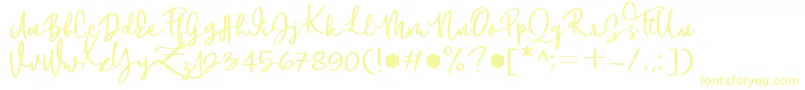 Downtown DEMO-fontti – keltaiset fontit valkoisella taustalla