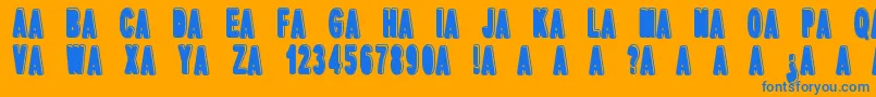 dPopper Font – Blue Fonts on Orange Background