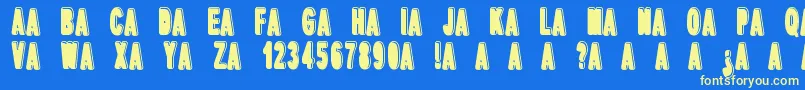 dPopper Font – Yellow Fonts on Blue Background