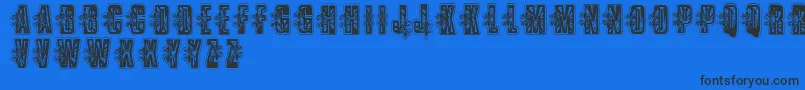 VtksLowriderbox-Schriftart – Schwarze Schriften auf blauem Hintergrund