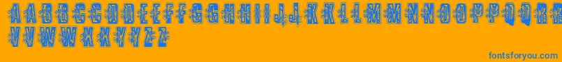 VtksLowriderbox Font – Blue Fonts on Orange Background