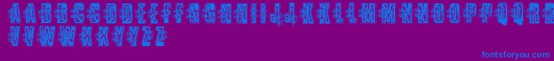 VtksLowriderbox Font – Blue Fonts on Purple Background