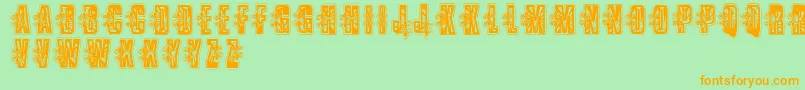 VtksLowriderbox Font – Orange Fonts on Green Background