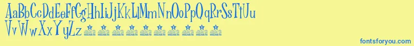 Dr Phibes Personal Use Font – Blue Fonts on Yellow Background