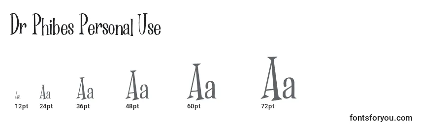 Tamanhos de fonte Dr Phibes Personal Use