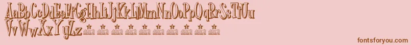 Dr Phibes shadow Personal Use-Schriftart – Braune Schriften auf rosa Hintergrund