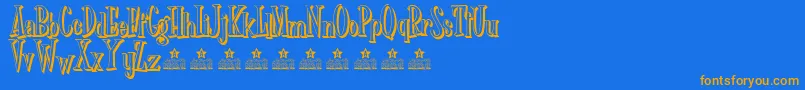 Dr Phibes shadow Personal Use Font – Orange Fonts on Blue Background