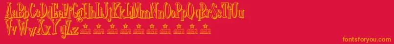 Dr Phibes shadow Personal Use Font – Orange Fonts on Red Background