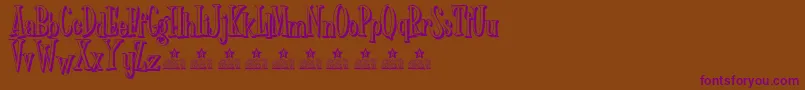 Dr Phibes shadow Personal Use Font – Purple Fonts on Brown Background