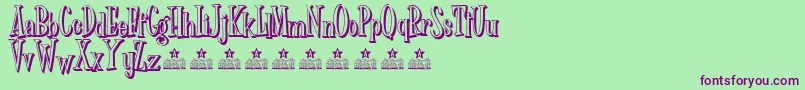 Dr Phibes shadow Personal Use Font – Purple Fonts on Green Background