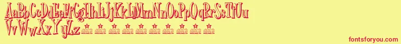 Dr Phibes shadow Personal Use Font – Red Fonts on Yellow Background