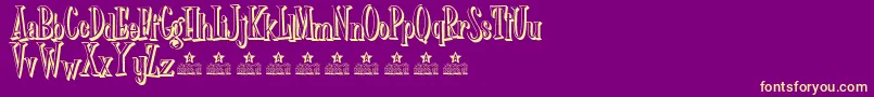 Dr Phibes shadow Personal Use Font – Yellow Fonts on Purple Background
