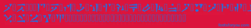 Draconiano Regular Font – Blue Fonts on Red Background