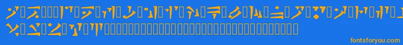 Draconiano Regular Font – Orange Fonts on Blue Background