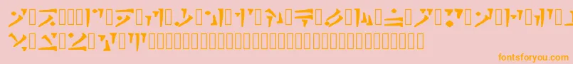 フォントDraconiano Regular – オレンジの文字がピンクの背景にあります。