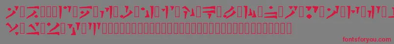 フォントDraconiano Regular – 赤い文字の灰色の背景