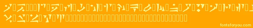 Fonte Draconiano Regular – fontes amarelas em um fundo laranja