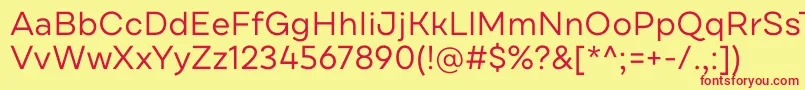 Draft B Regular Font – Red Fonts on Yellow Background