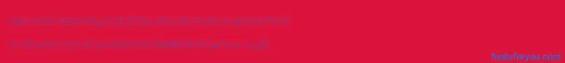 DraftQuick-Schriftart – Blaue Schriften auf rotem Hintergrund