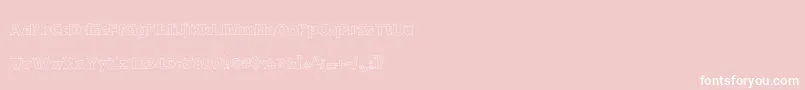 DraftQuick-Schriftart – Weiße Schriften auf rosa Hintergrund