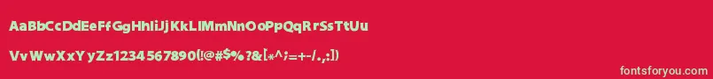 フォントDraftQuickV2 filled – 赤い背景に緑の文字