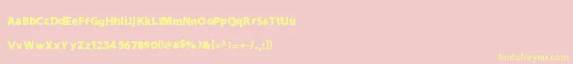 DraftQuickV2 filled Font – Yellow Fonts on Pink Background