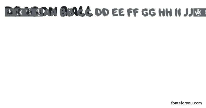 Шрифт Dragon Ball – алфавит, цифры, специальные символы