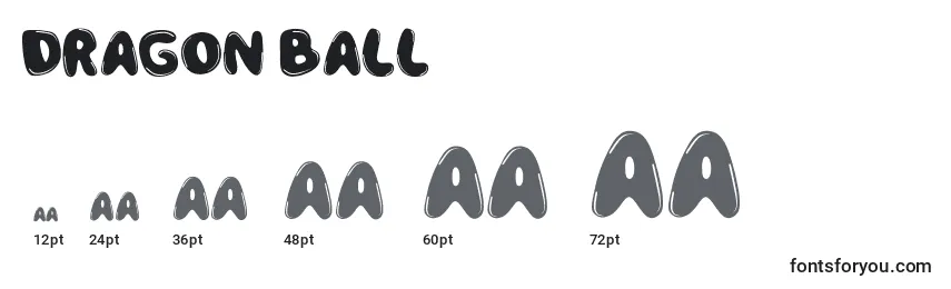 Размеры шрифта Dragon Ball