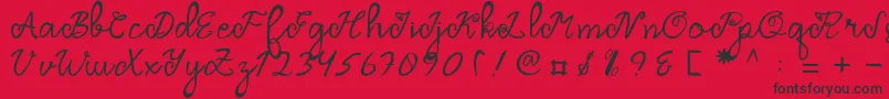 Fonte Dragonfly Script – fontes pretas em um fundo vermelho