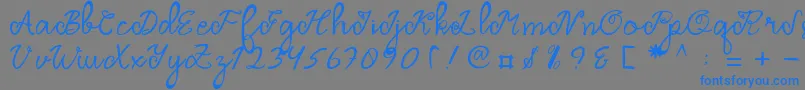 Weitere Informationen zur Dragonfly Script-Schriftart Dragonfly Script-Schriftart – Blaue Schriften auf grauem Hintergrund