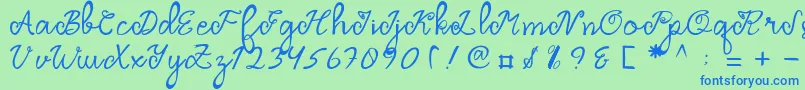 fuente Dragonfly Script – Fuentes Azules Sobre Fondo Verde