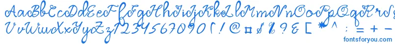 Dragonfly Script-fontti – siniset fontit valkoisella taustalla