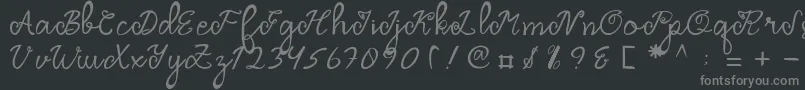Dragonfly Script-fontti – harmaat kirjasimet mustalla taustalla